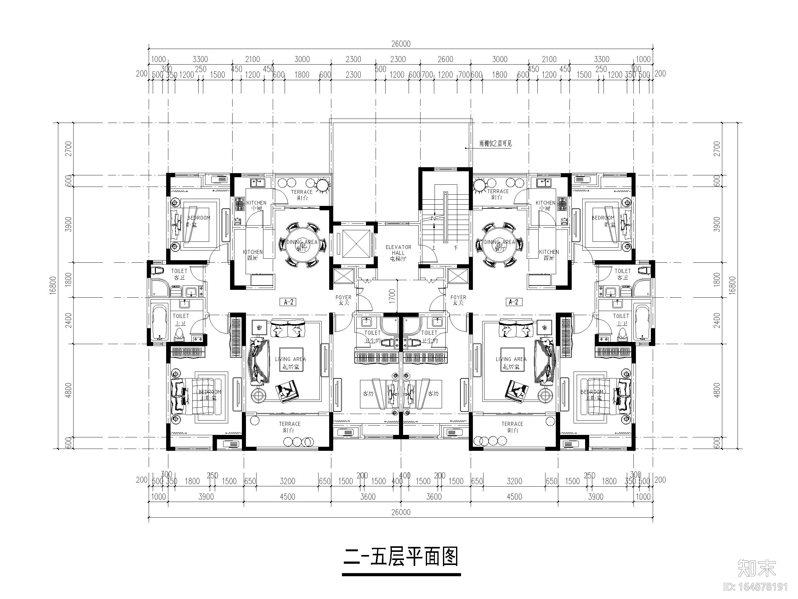 22套多层住宅平层户型设计（CAD）施工图下载【ID:164878191】