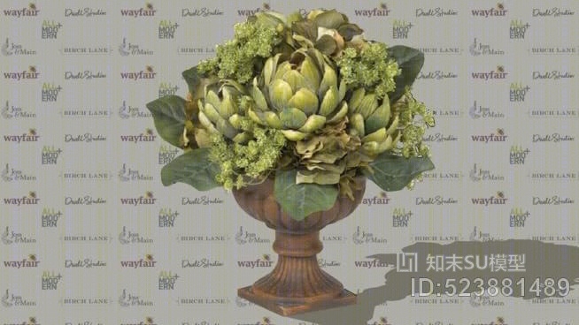 花蓟马中心瓮SU模型下载【ID:523881489】