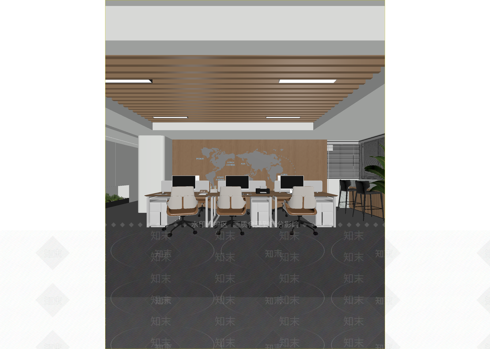 现代办公区3D模型下载【ID:1215193321】