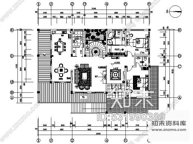 施工图三亚新中式风格别墅施工图cad施工图下载【ID:531990389】