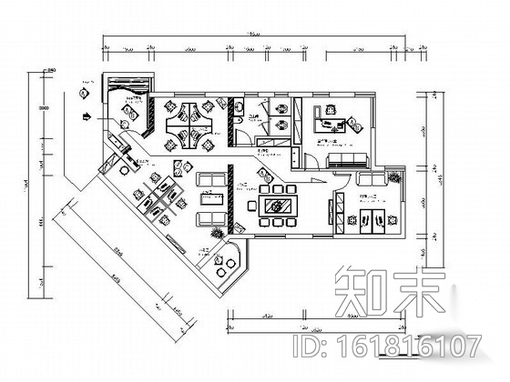 [武汉]装饰公司办公区装修图cad施工图下载【ID:161816107】
