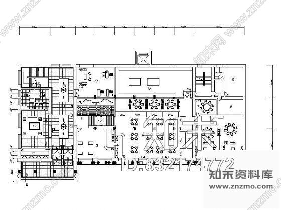 图块/节点中餐厅平面设计图cad施工图下载【ID:832174772】