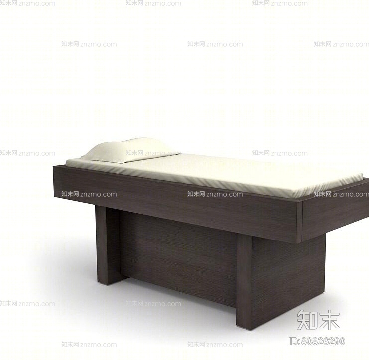 现代棕色木艺按摩床3D模型下载【ID:80826290】