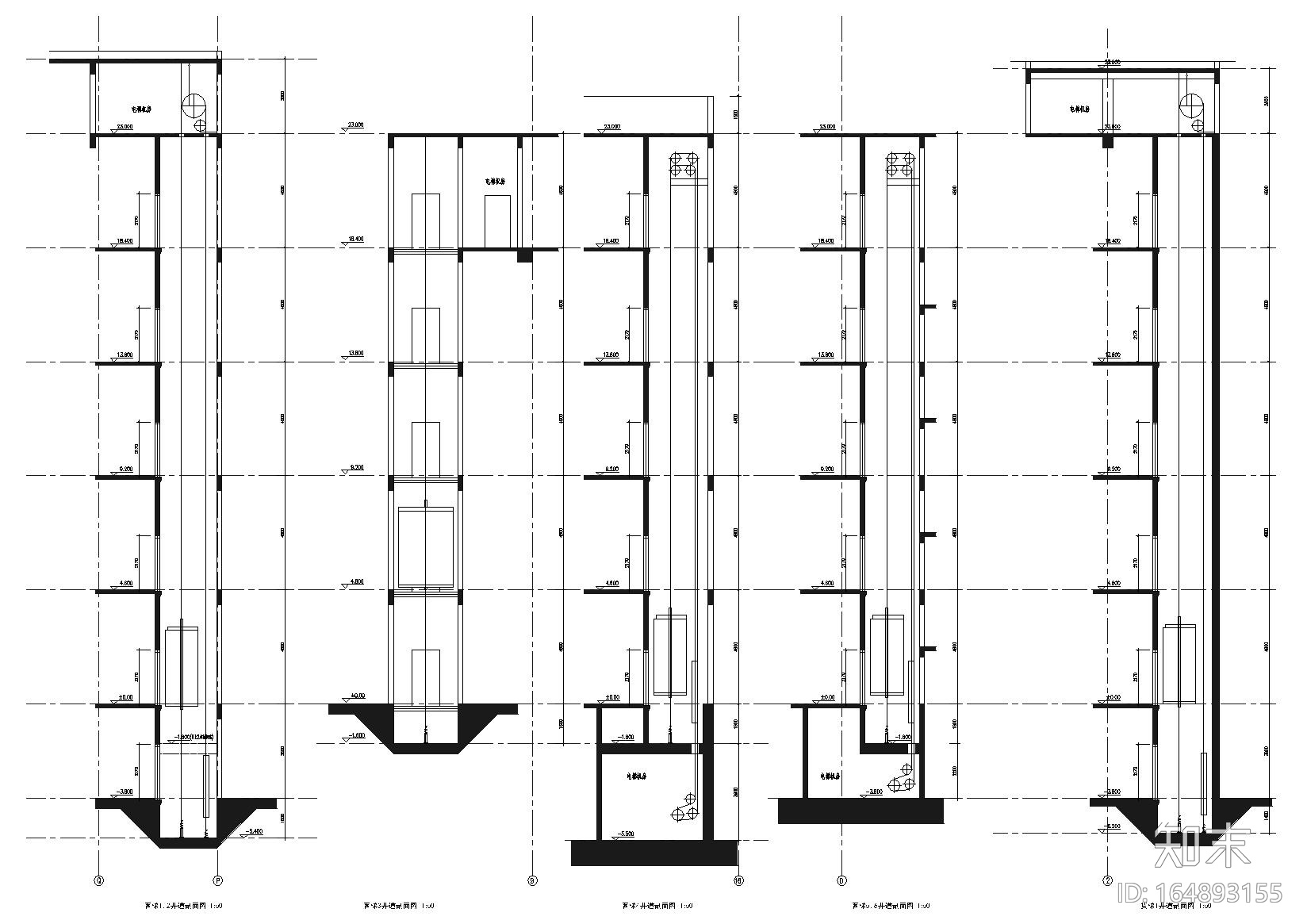 电梯cad施工图下载【ID:164893155】