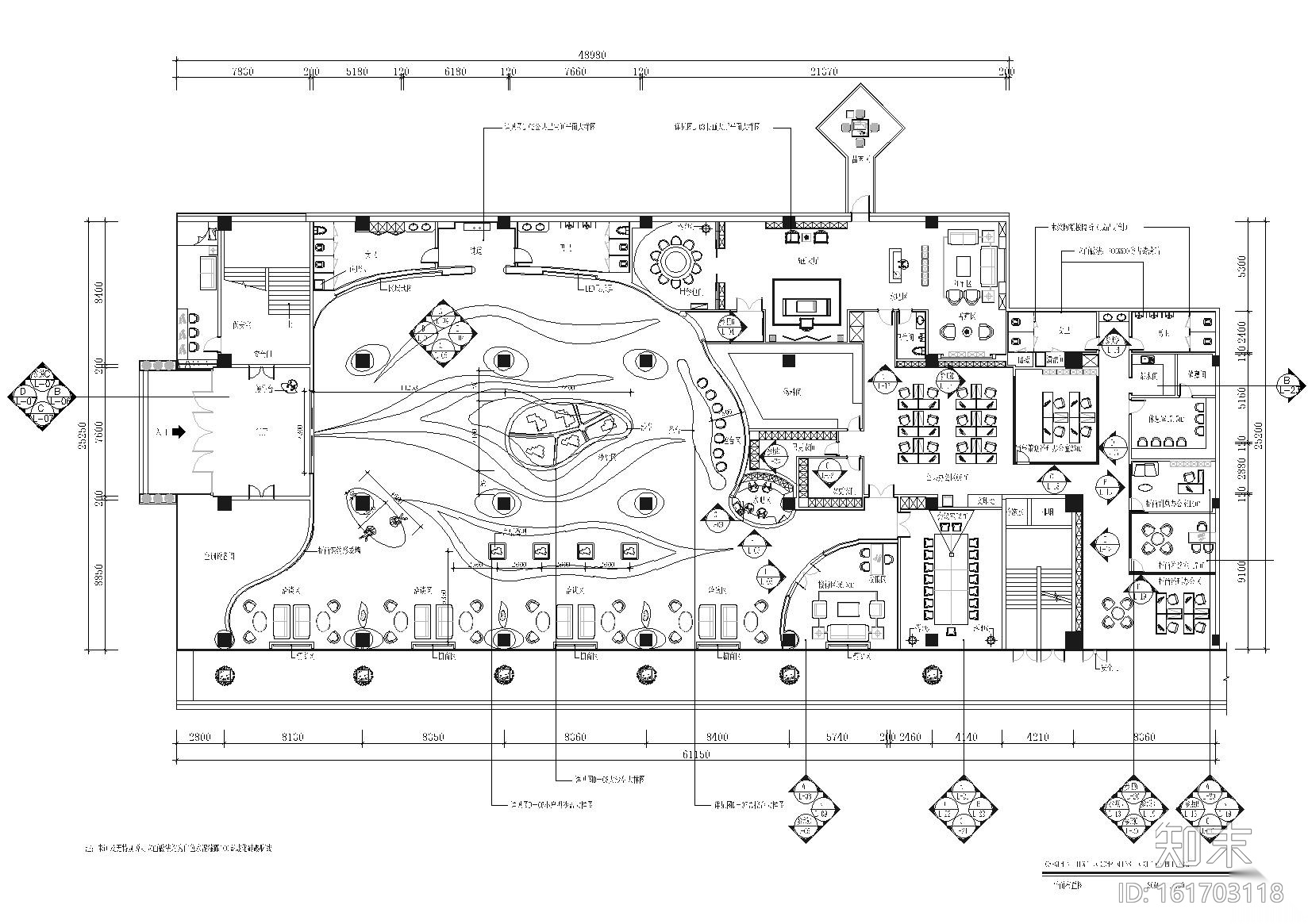 [福建]福清裕荣汇售楼中心CAD全套施工图cad施工图下载【ID:161703118】