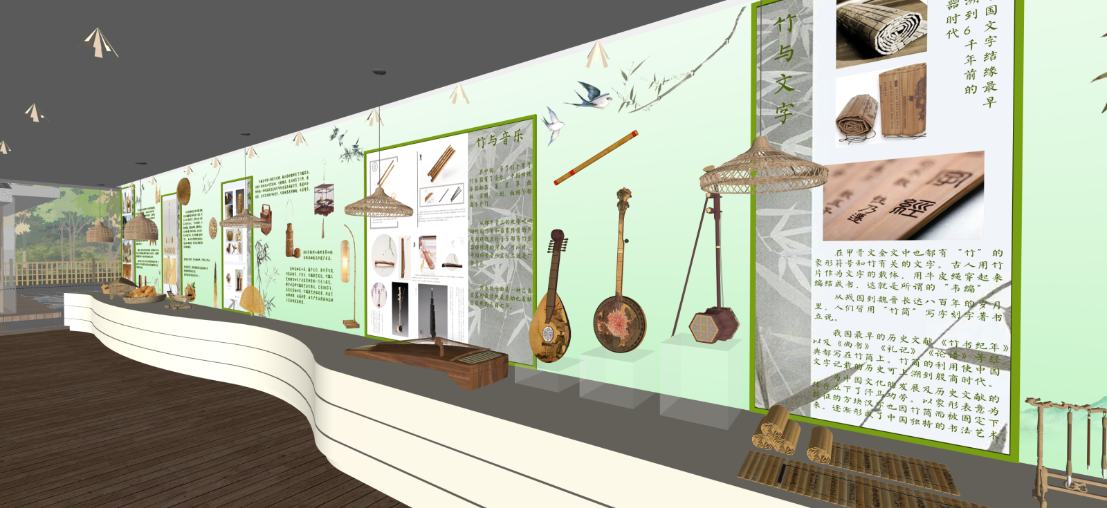 新中式非遗展厅SU模型下载【ID:1222307812】