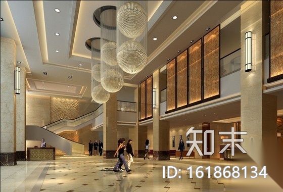 [安徽]混搭时尚国际酒店室内施工图（含效果）cad施工图下载【ID:161868134】