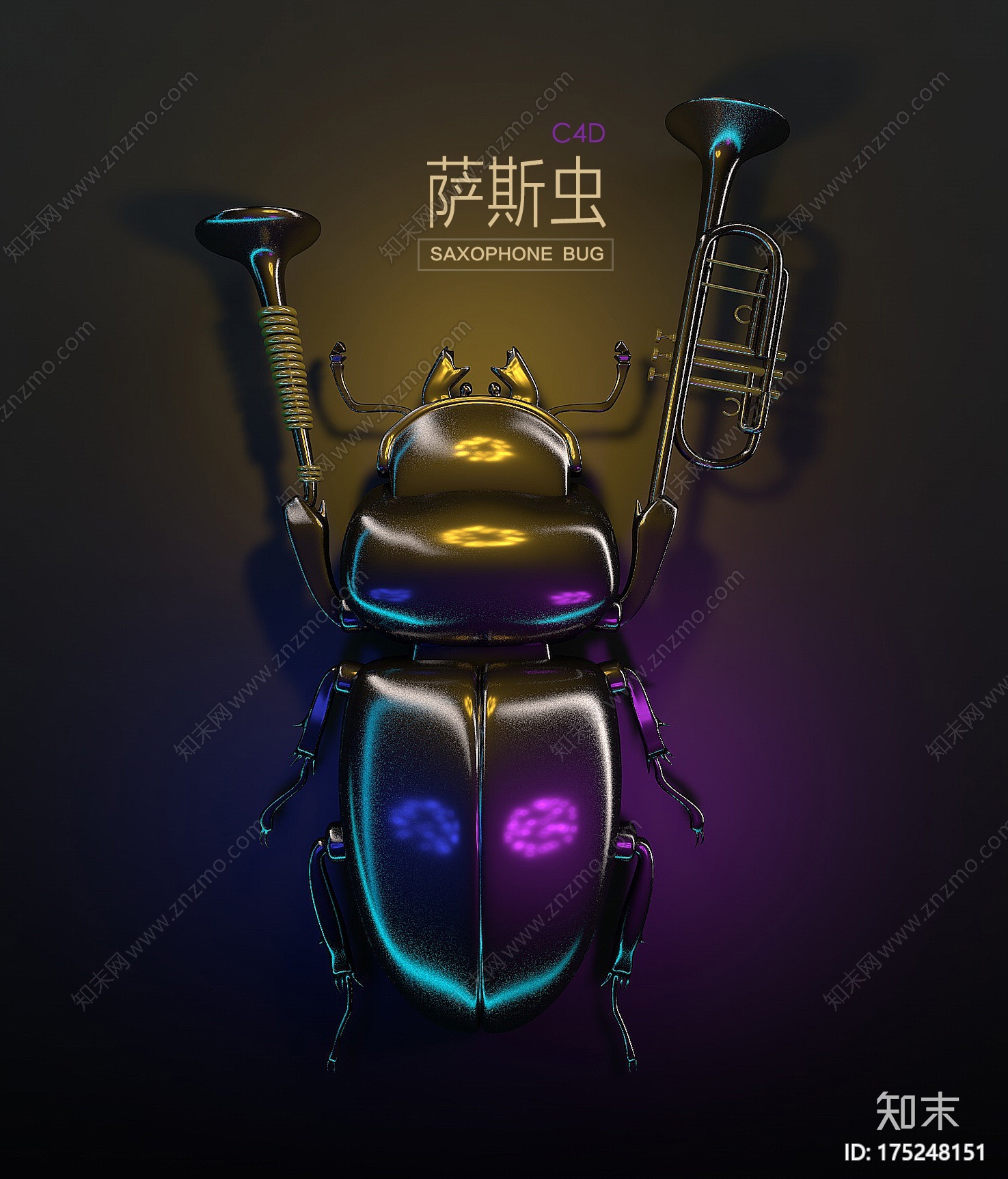 音乐昆虫CG模型下载【ID:175248151】