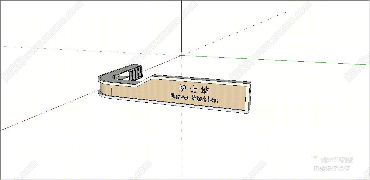 现代医院护士站SU模型下载【ID:645471247】