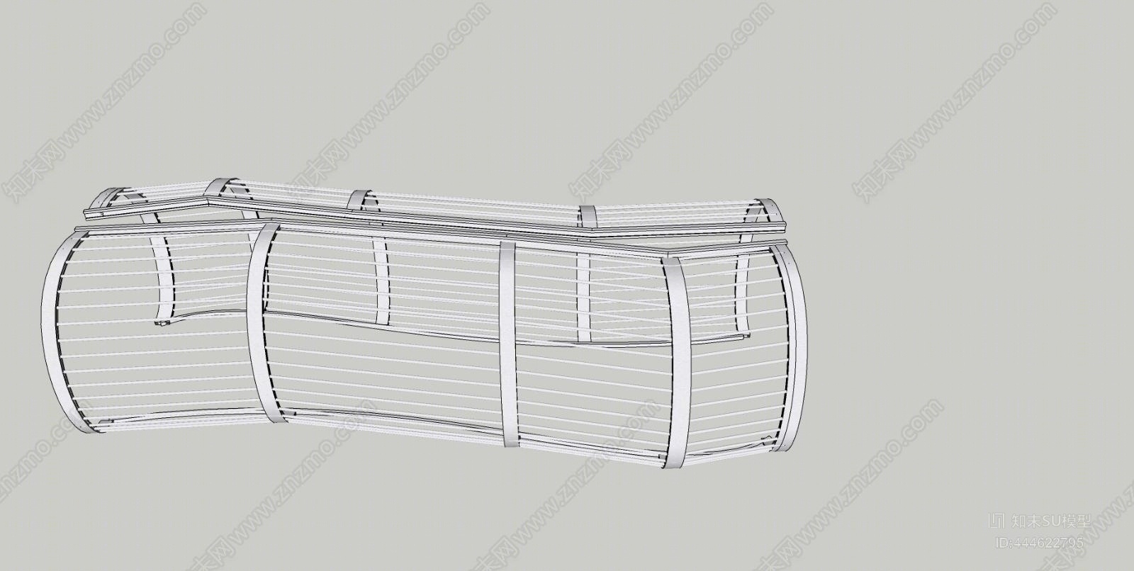 现代异形景观廊架SU模型下载【ID:444622795】