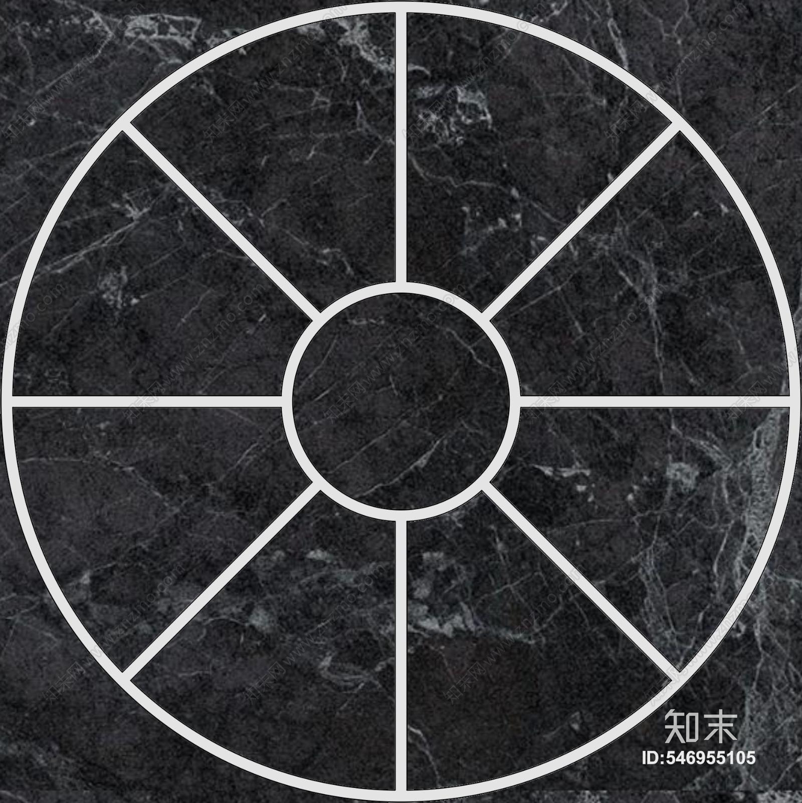 地面黑色大理石圆形拼花高清贴图贴图下载【ID:546955105】
