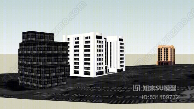 镇（商业）建筑SU模型下载【ID:531109732】