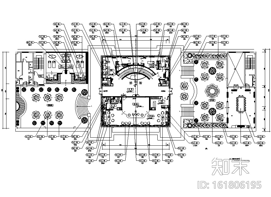 [浙江]九龙国际大饭店会所空间设计施工图（附效果图）cad施工图下载【ID:161806195】