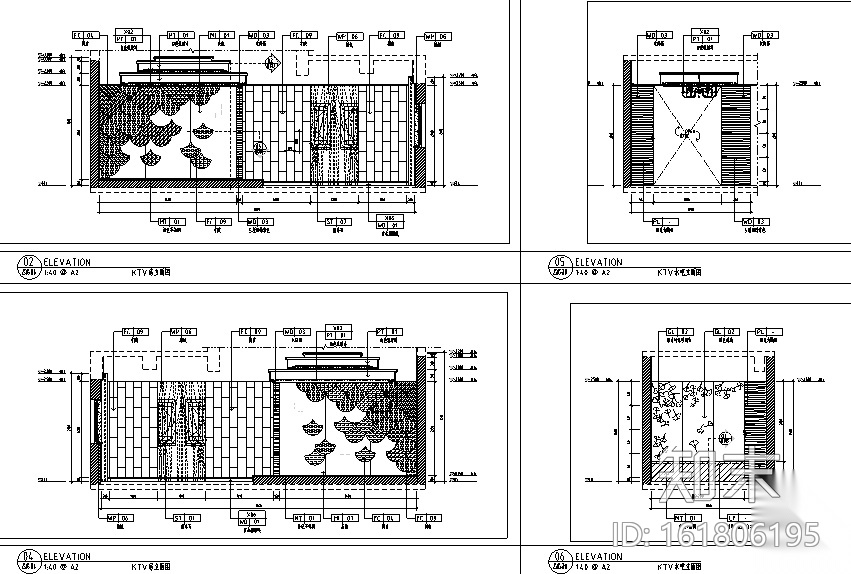 [浙江]九龙国际大饭店会所空间设计施工图（附效果图）cad施工图下载【ID:161806195】