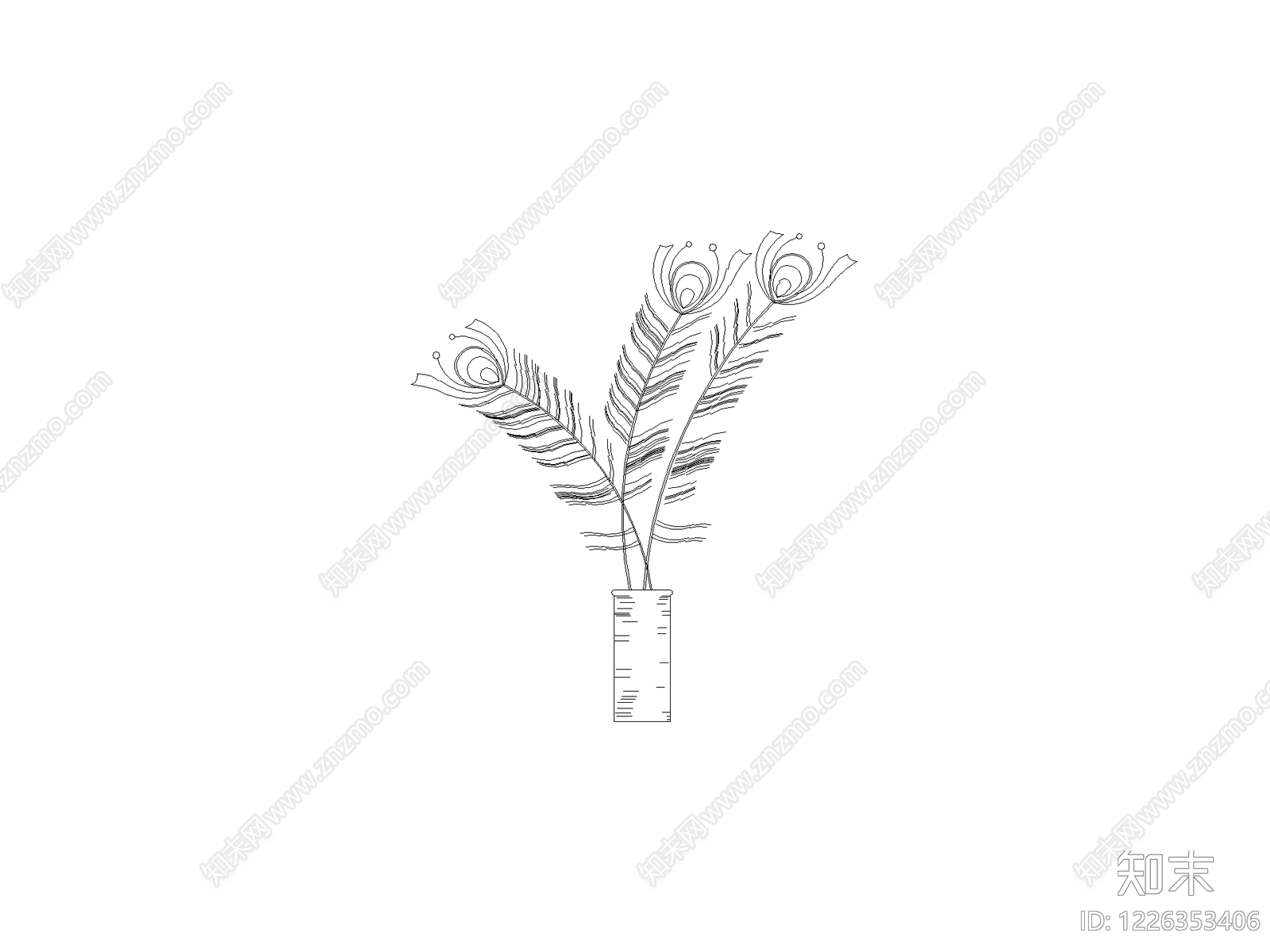 现代摆件CAD图纸