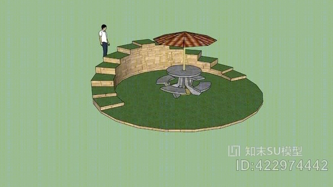 现代后院野餐区的追加SU模型下载【ID:422974442】