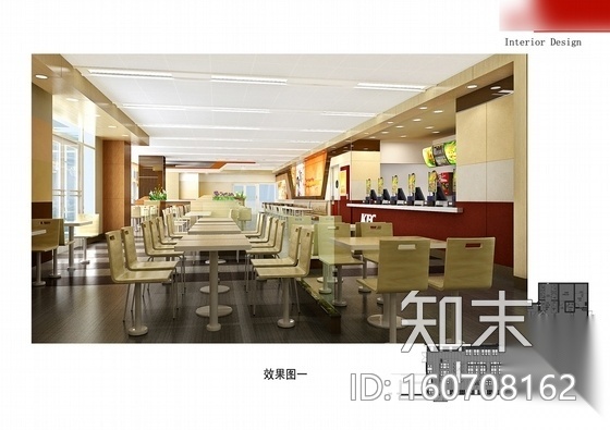 [南京]某知名连锁快餐店室内装修施工图（含效果）施工图下载【ID:160708162】