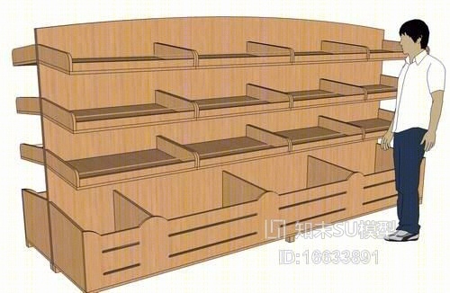 超市货架SU模型下载【ID:16633891】