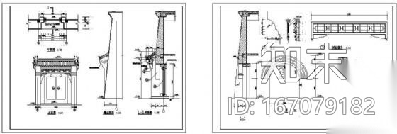 中式古建门大样（二）cad施工图下载【ID:167079182】