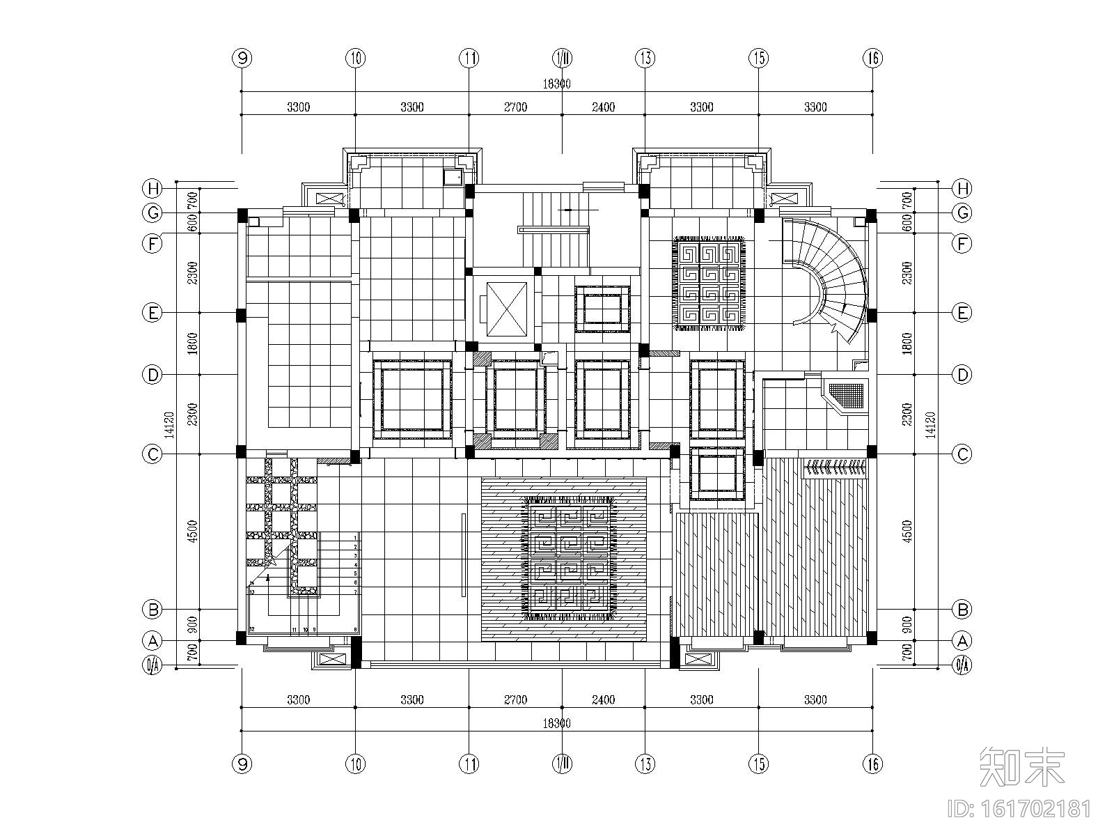 [苏州]朱公馆新中式别墅样板房装修施工图（附效果图+实...cad施工图下载【ID:161702181】