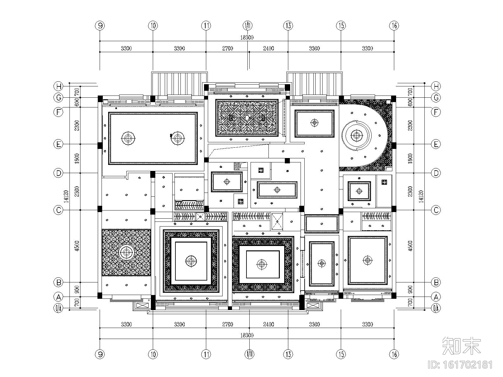 [苏州]朱公馆新中式别墅样板房装修施工图（附效果图+实...cad施工图下载【ID:161702181】