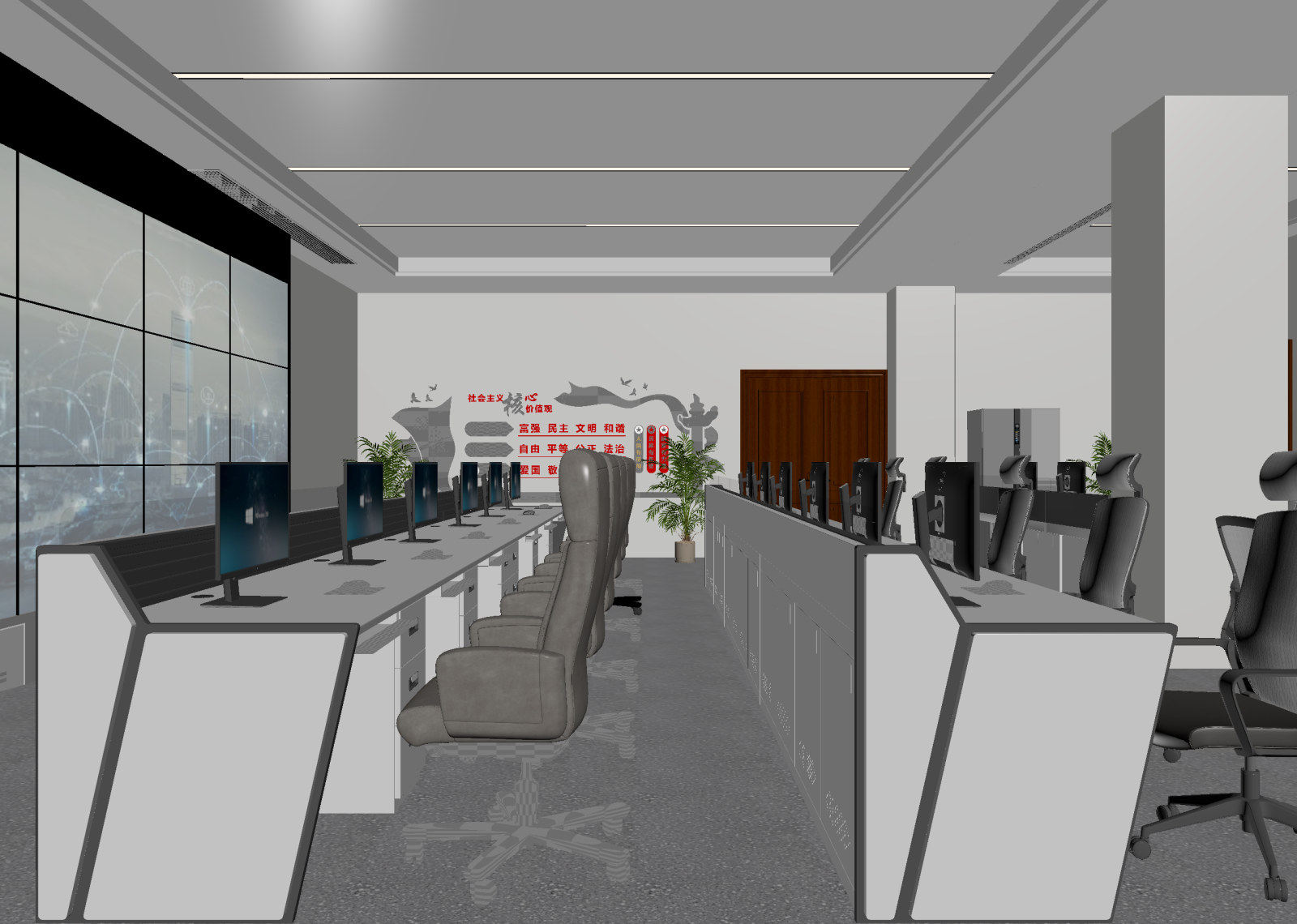 现代办公区3D模型下载【ID:1214779285】