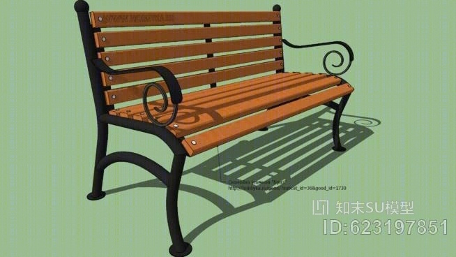 户外长凳“微风”SU模型下载【ID:623197851】