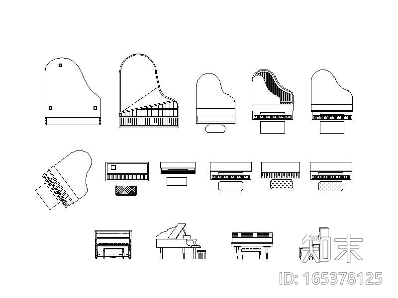 钢琴模块施工图下载【ID:165378125】
