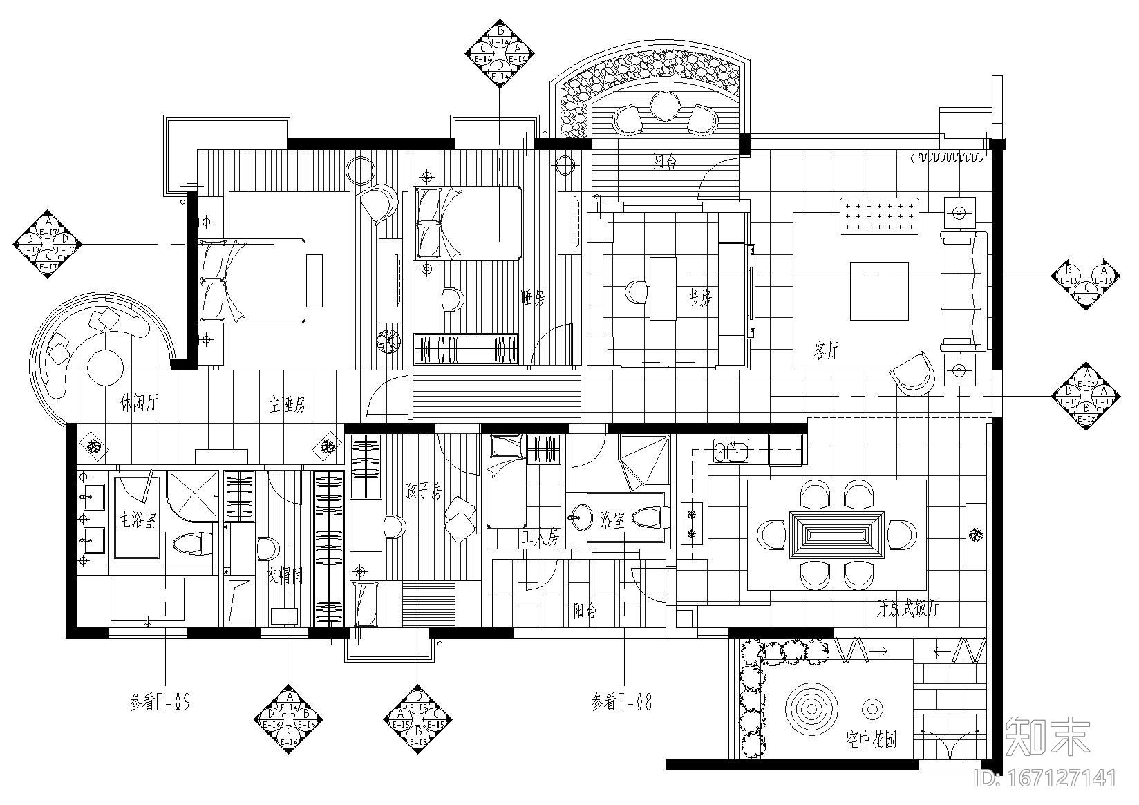 [广东]梁景华_珠海丽景湾A型样板间施工图施工图下载【ID:167127141】