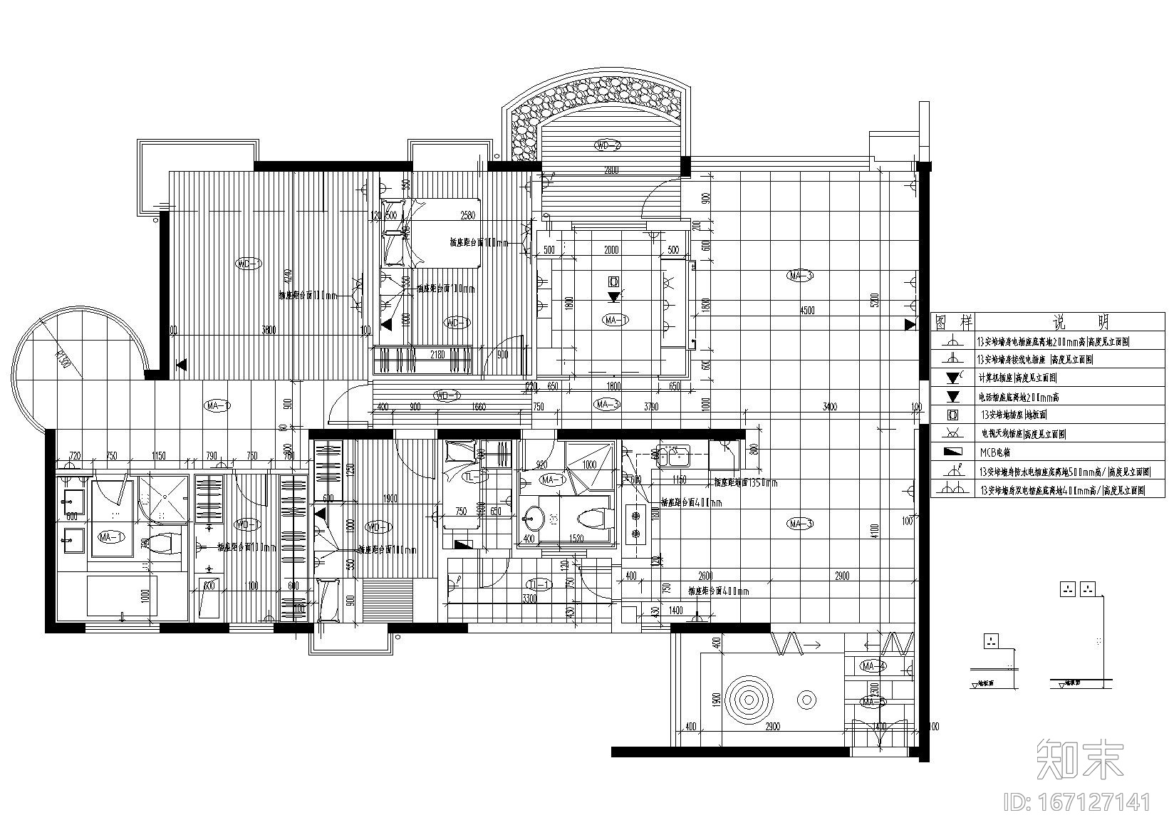 [广东]梁景华_珠海丽景湾A型样板间施工图施工图下载【ID:167127141】