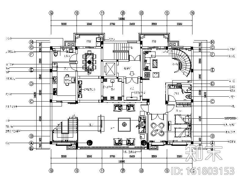 [苏州]新中式风格别墅样板房设计CAD施工图（含效果图实...cad施工图下载【ID:161803153】