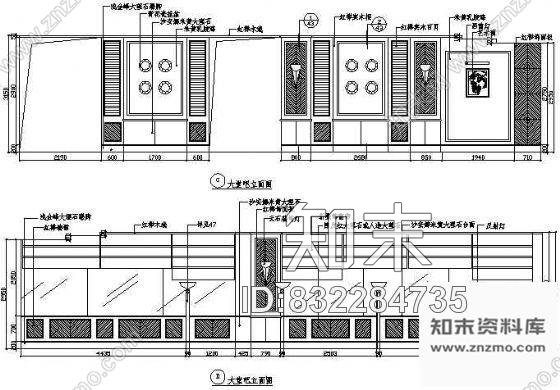 图块/节点大堂立面图cad施工图下载【ID:832284735】