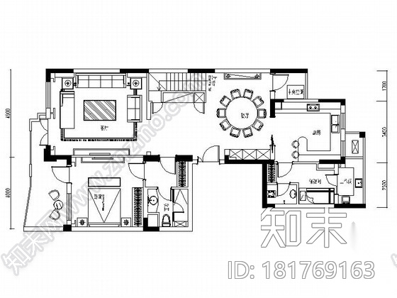 [上海]现代简约双层别墅装修图cad施工图下载【ID:181769163】