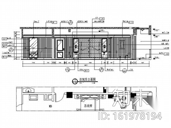 酒店豪华总统套房室内施工图cad施工图下载【ID:161978194】