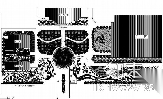 某电厂中心广场景观设计总平面cad施工图下载【ID:165726195】