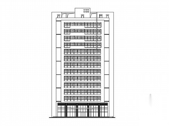 [温州]杨府山某十四层办公楼建筑施工图cad施工图下载【ID:167508191】