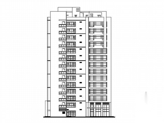 [温州]杨府山某十四层办公楼建筑施工图cad施工图下载【ID:167508191】