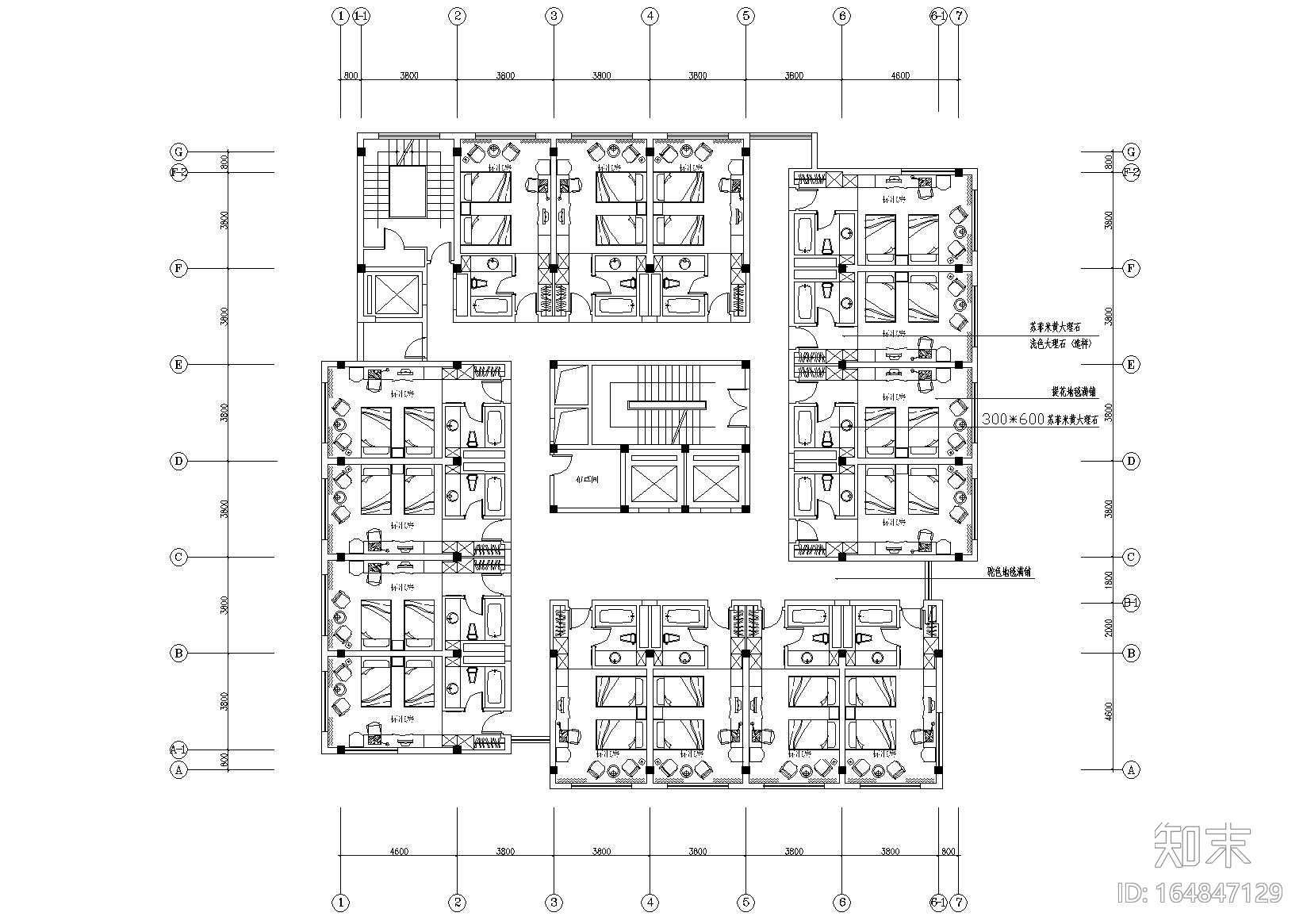 杭州新新饭店东楼客房层改造装饰工程施工图cad施工图下载【ID:164847129】