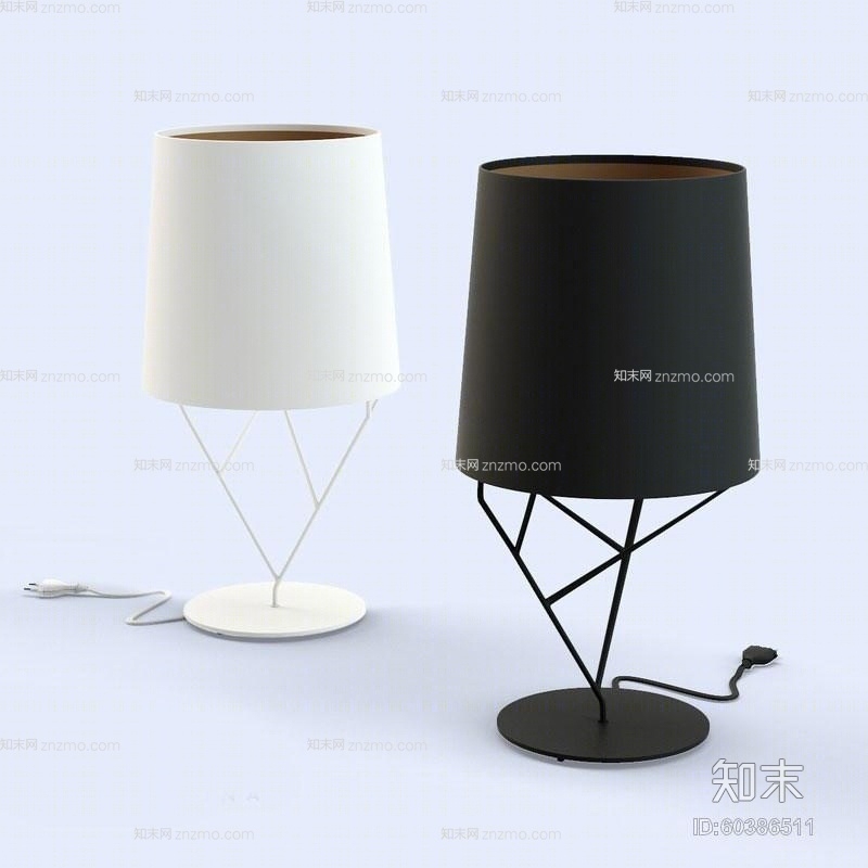 现代黑色台灯3D模型下载【ID:60386511】