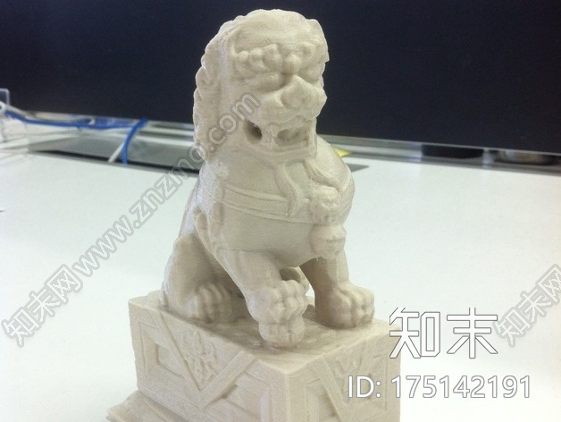 成双成对的中式石狮子3d打印模型下载【ID:175142191】