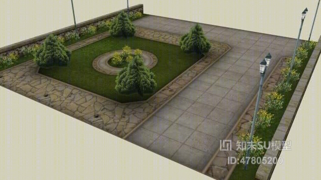 居家院子SU模型下载【ID:919328459】