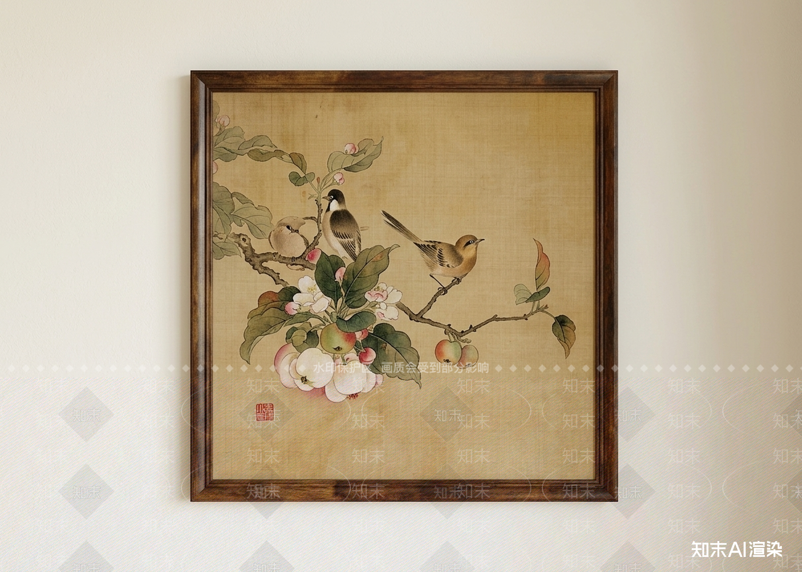 花鸟装饰挂画挂画3D模型下载【ID:1227497676】