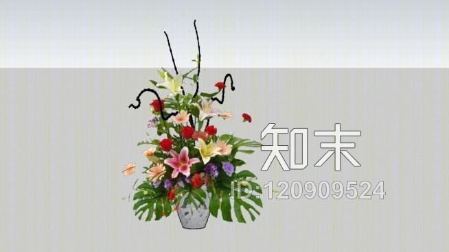 arranjo弗洛雷斯花的花瓶SU模型下载【ID:120909524】