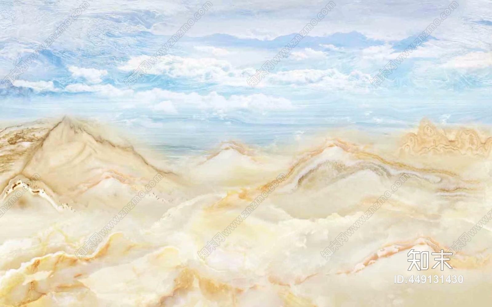 山水图纹彩雕背景墙大理石贴图下载【ID:449131430】