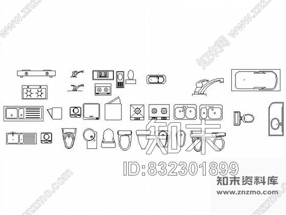 图块/节点厨卫平立面CAD图块下载施工图下载【ID:832301899】