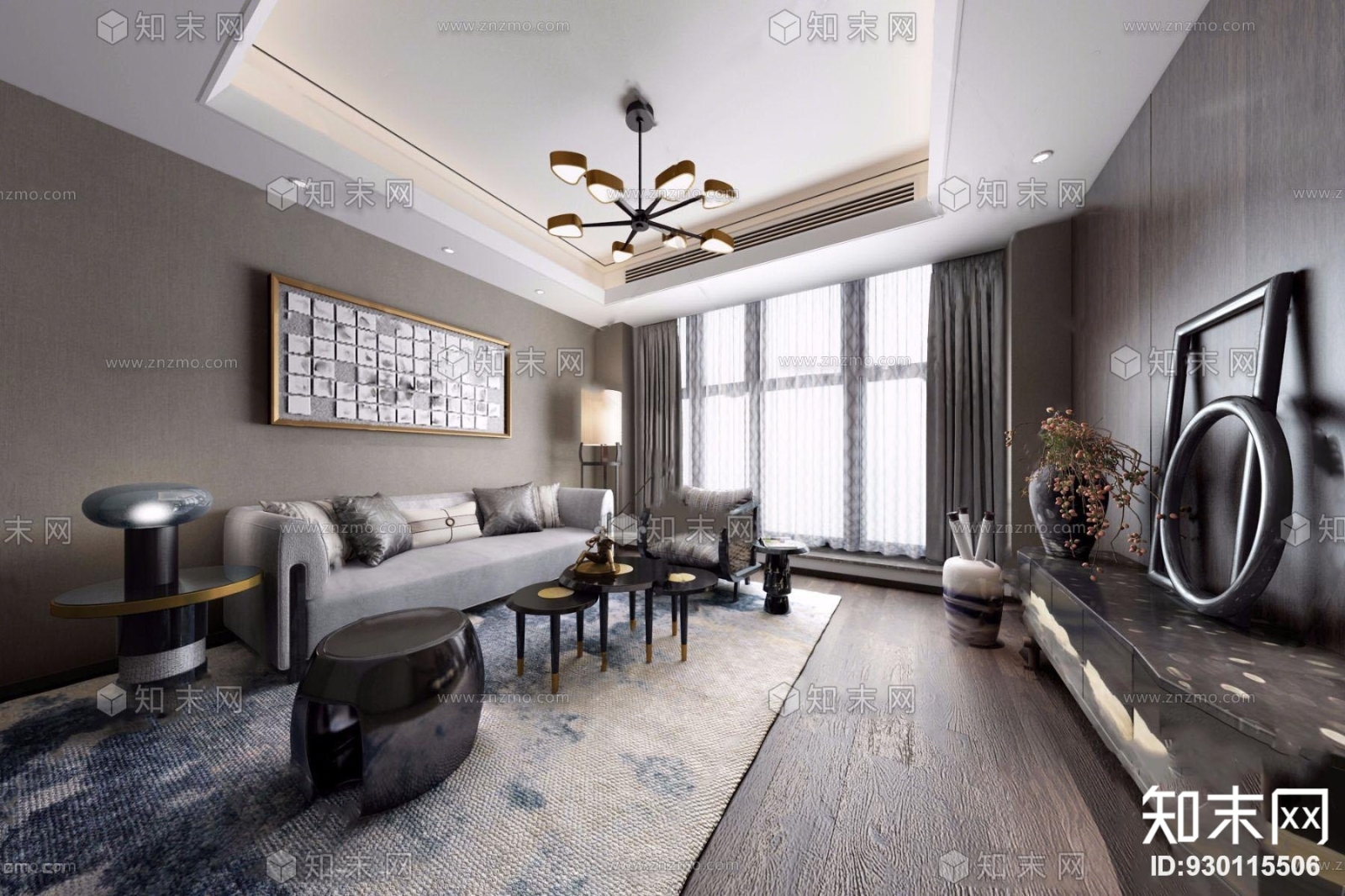 现代售楼处VIP室3D模型下载【ID:930115506】