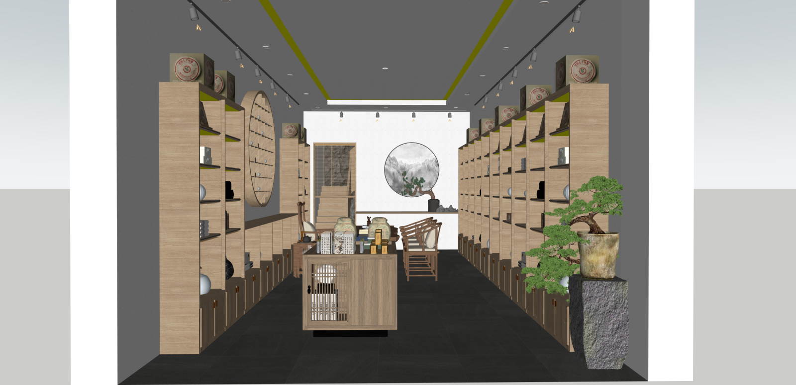 现代茶馆SU模型下载【ID:1215929398】