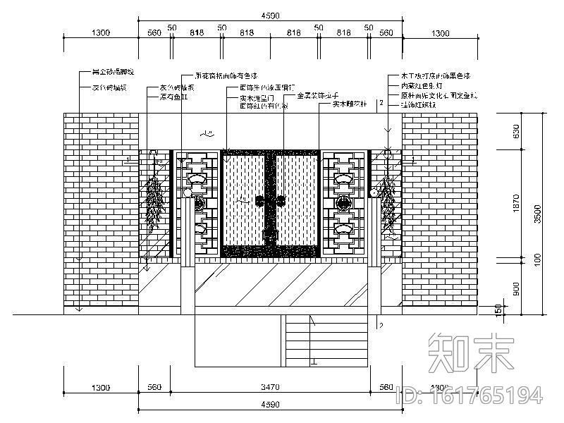 [重庆]知名连锁餐饮新中式特色火锅店室内设计施工图cad施工图下载【ID:161765194】