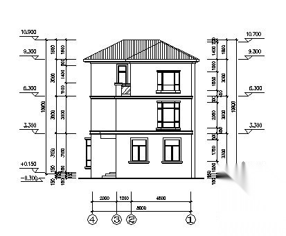 某三层小别墅设计建筑结构施工图施工图下载【ID:151392113】