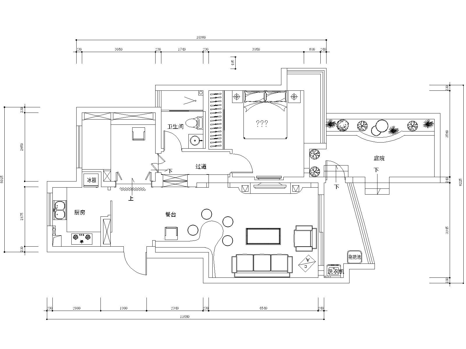 常熟110平两居室住宅装修施工图+效果图施工图下载【ID:160099164】